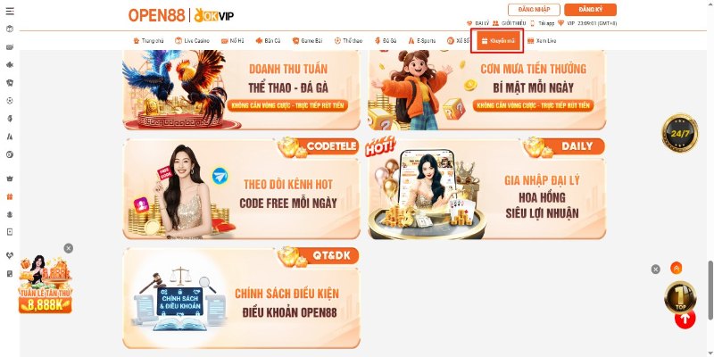 Truy cập mục khuyến mãi trên website chính thức để cập nhật thông tin mới nhất